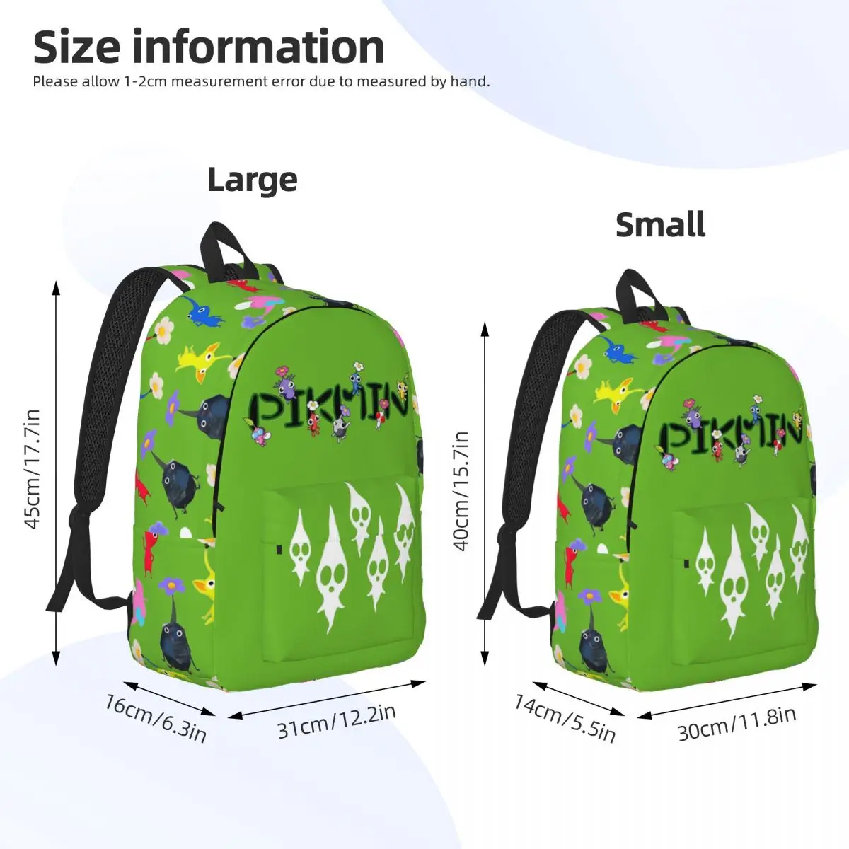 Sac à dos familial en toile Pikmin pour enfants, cartable de dessin animé mignon, sac à dos pour garçons et filles, sac à dos de voyage pour élèves d'âge althet d'école primaire