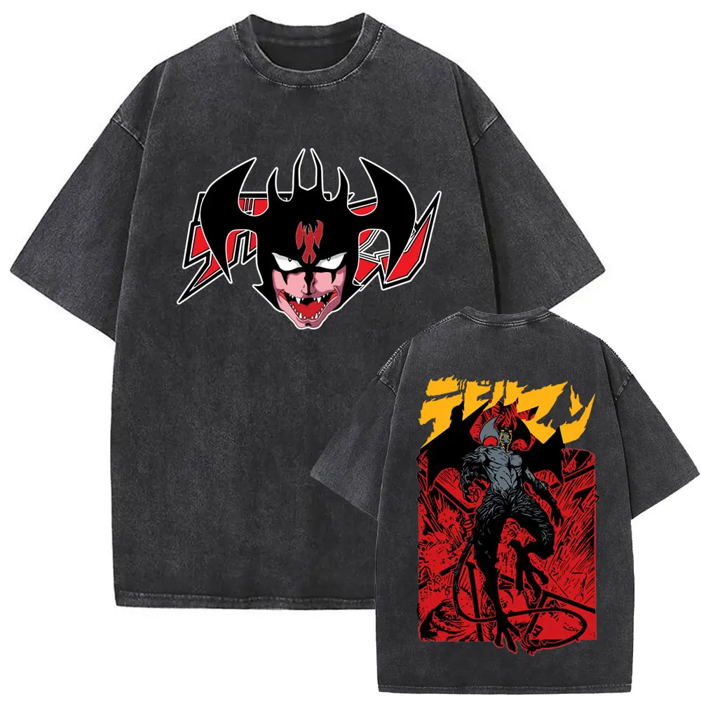 

Washed Vintage Anime Black Clover Asta Double Sided Print T-shirt Men Women Casual Cotton Retro T Shirts Oversized Streetwear