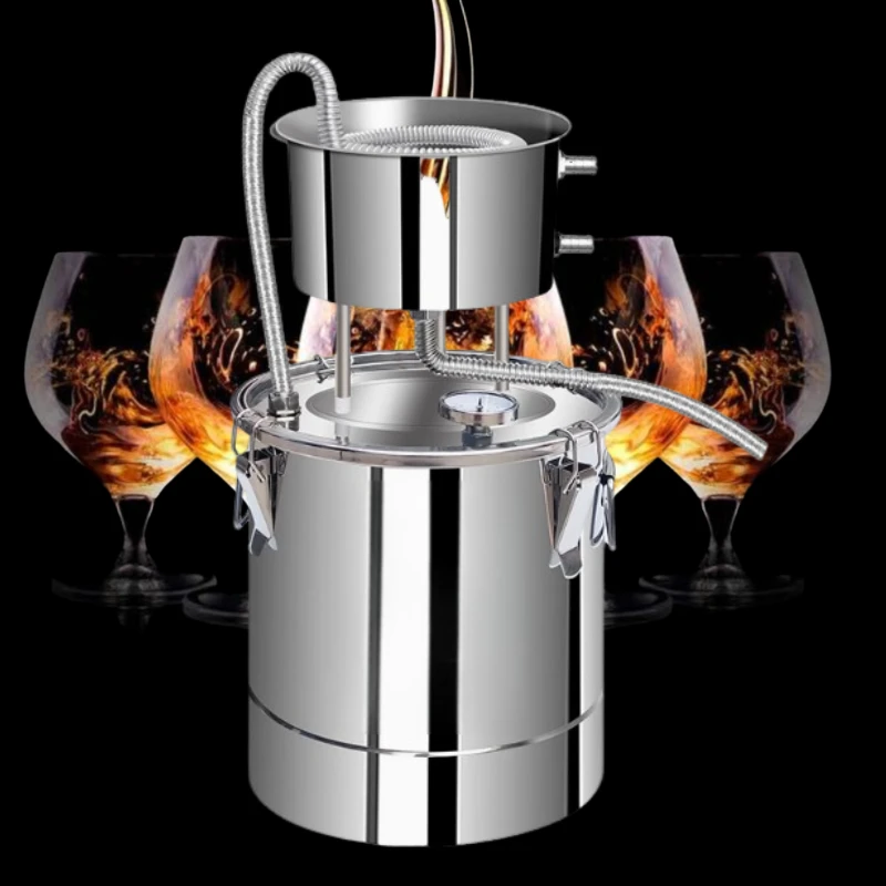 Stainless Steel Distiller Small Stainless Steel Distillation Tower Brewing Machine Wine Brandy Essential Oil Brewing Kit