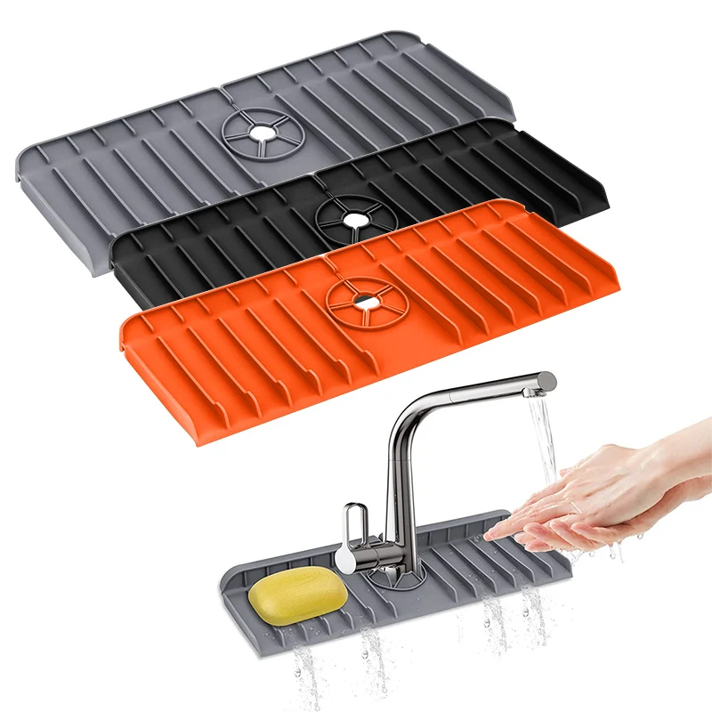 

Silicone Sink Faucet Mat Countertop Protector Sink Splash Guard Bathroom Faucet Water Catcher Mat Kitchen Sink Accessories