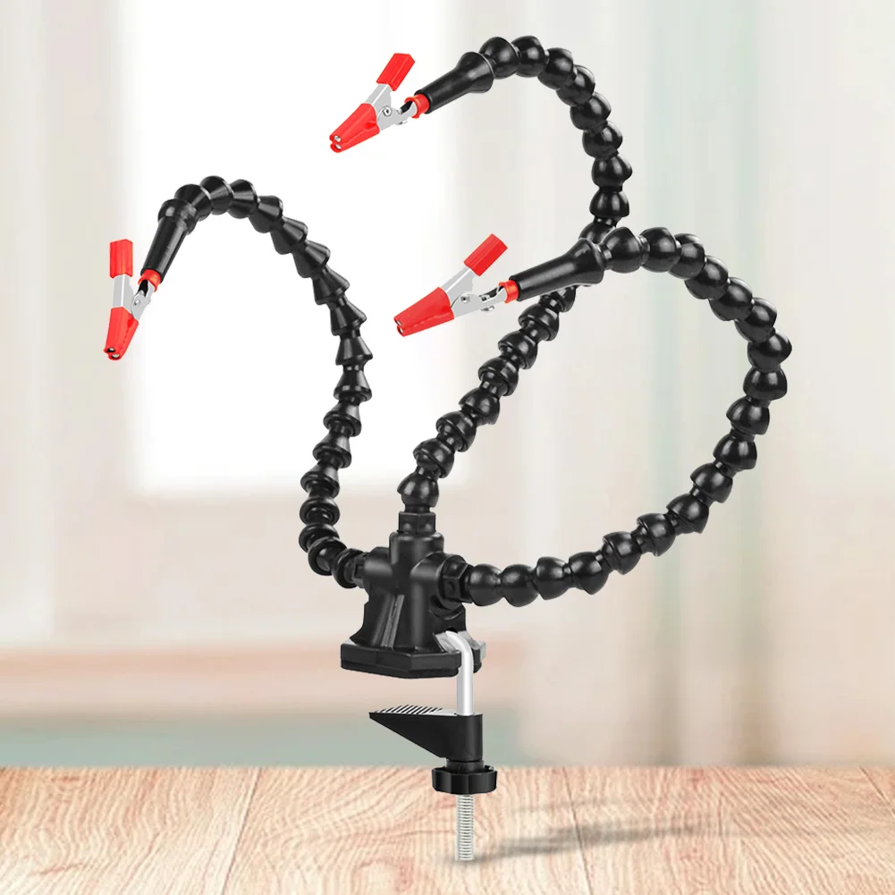 Desk Clamp Soldering Helping Hand 3/4/5 Flexible Arms Soldering Third Hand Tool Soldering Station Holder for Welding Repair view 2