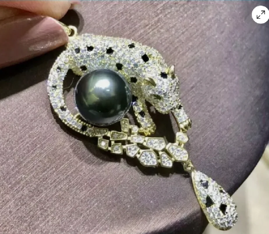 

Ювелирные изделия AAAA++++ 10-11 мм, круглый кулон с черным жемчугом Южного моря, ожерелье 925s