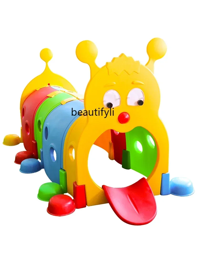 Kindergarten caterpillar crawling tunnel drilling plastic rides outdoor equipment