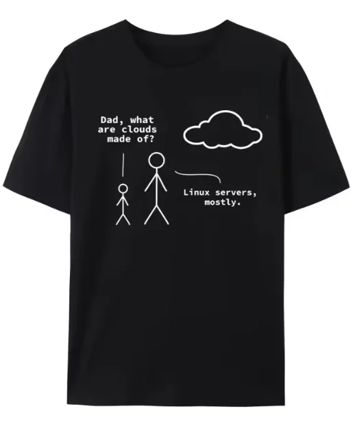 Camiseta con estampado divertido de programador de Linux para hombre, camiseta informal de algodón para otoño, camisetas con estampado informal