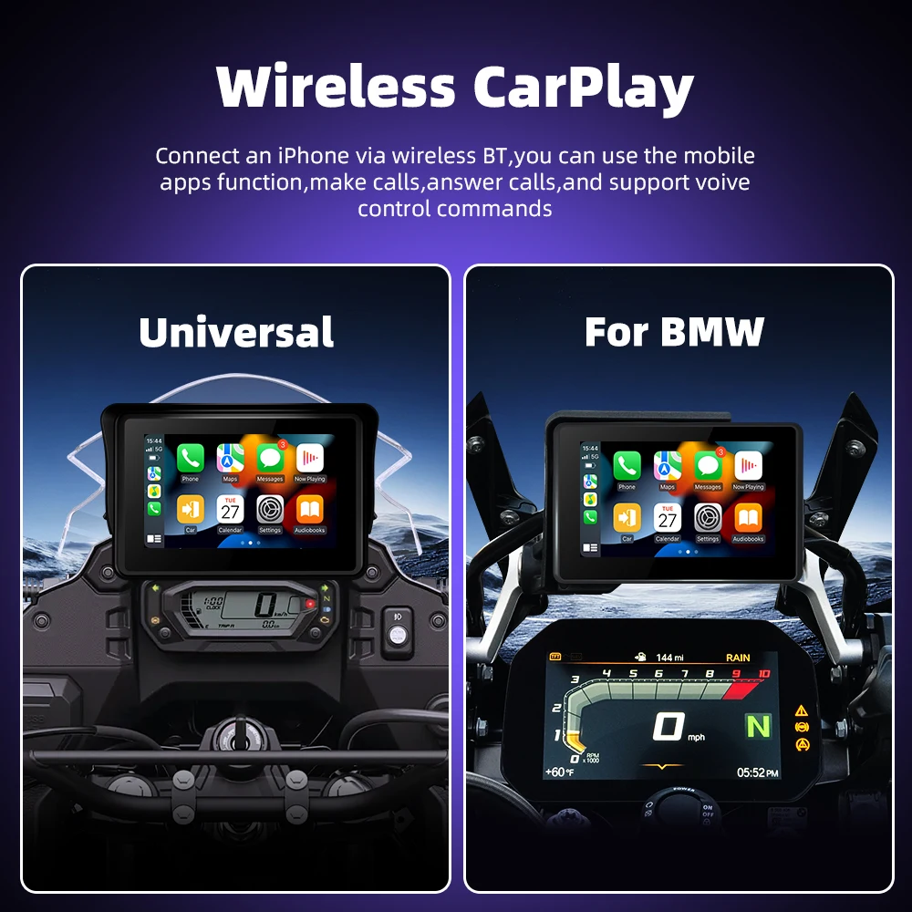 EKIY Spezielle Für BMW R1200GS R1250GS R1300GS F800 F850 F900 S1000XR Drahtlose CarPlay Moto Android Auto GPS Motorrad Navigation – Detail 6