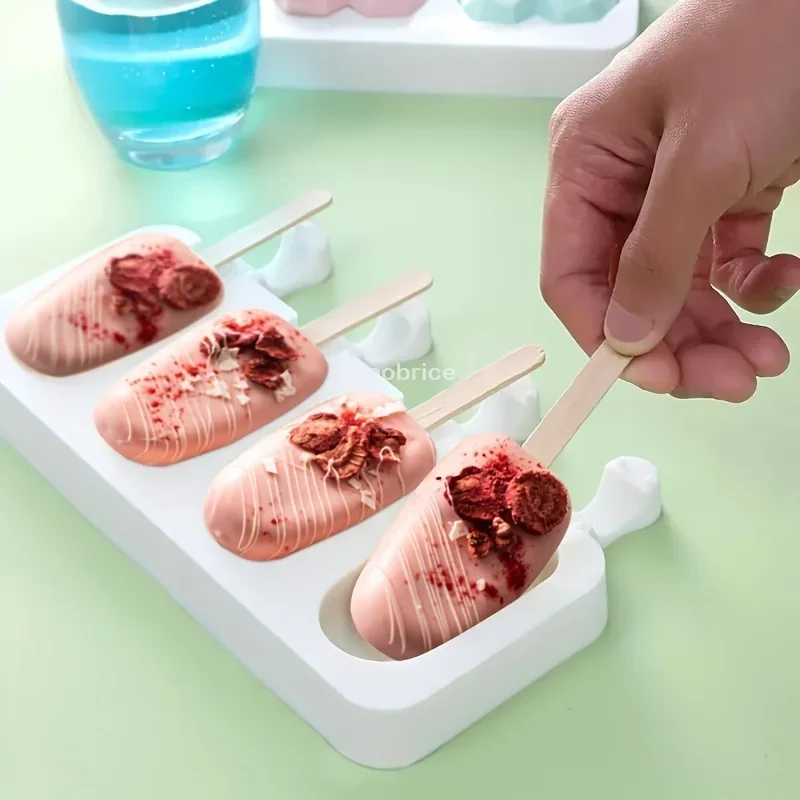Silikon-Eisform DIY Schokoladen-Dessert Eis am Stiel Formen Eiswürfelbereiter Hausgemachte Werkzeuge Sommer-Party-Zubehör