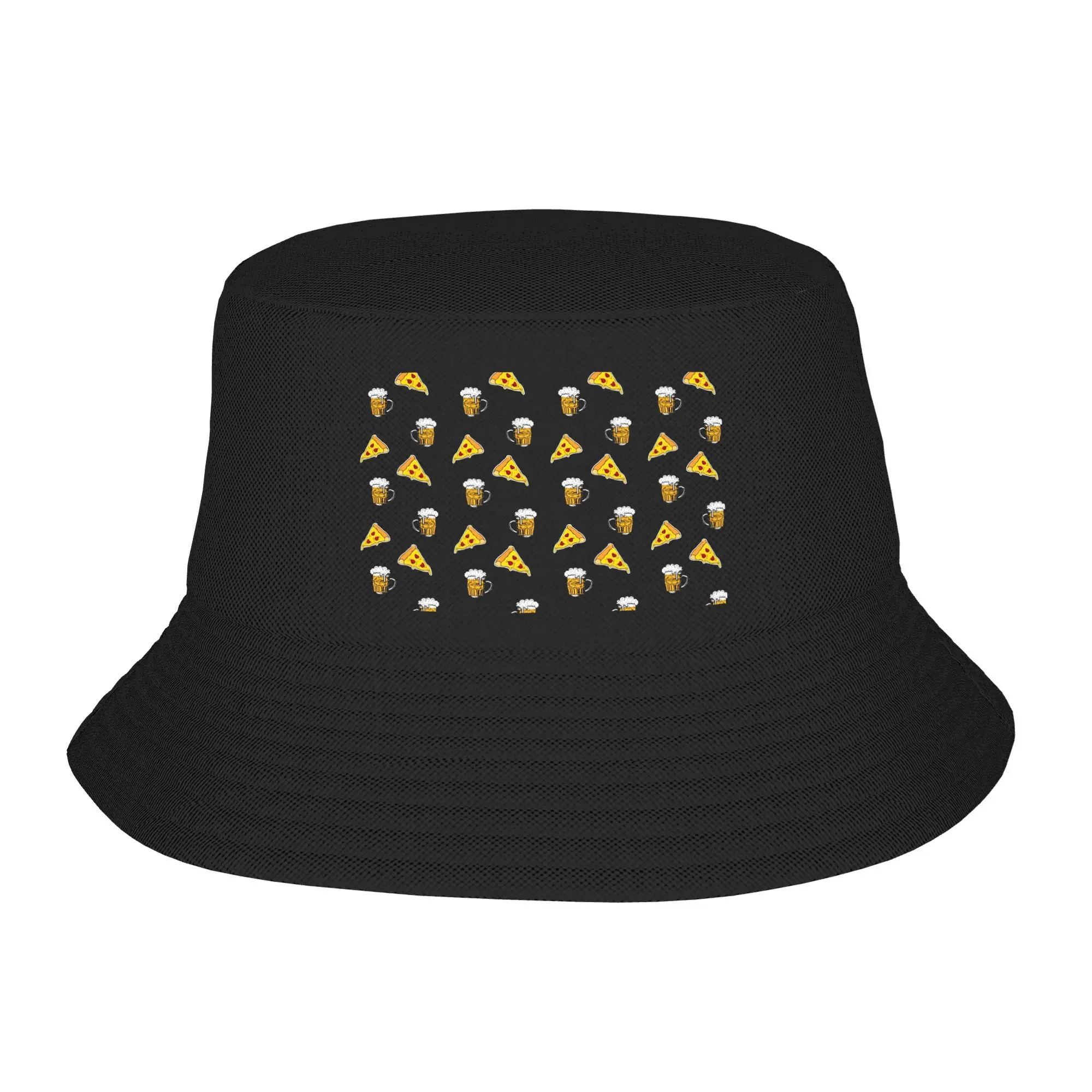 

Pizza,food,drink,beer pattern Bucket Hat Panama Bob Hats Outdoor Cool Reversible For Summer Beach Fishing Unisex Fisherman Caps