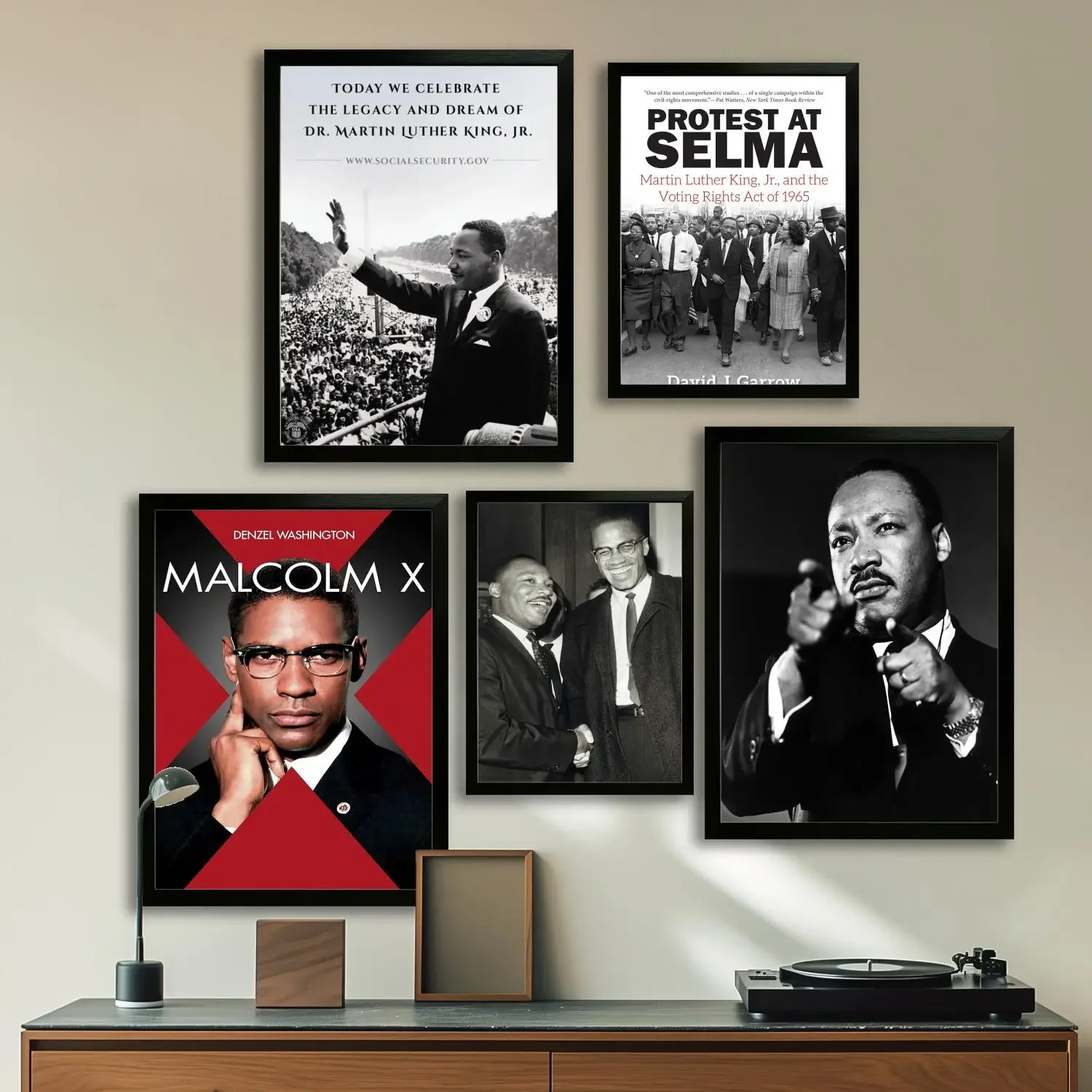 Malcom X And Martin Luther King Jr. MLK Wall Art, Picture Print, Modern Family, Bedroom Decor, Posters,Decorative painting