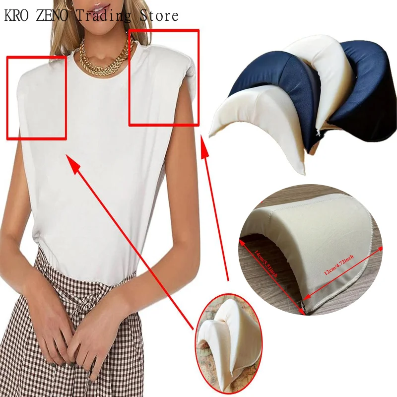 1 par de hombreras gruesas de esponja de 35 mm para mujer, en negro, blanco y nude, para coser en chaquetas, camisetas, prendas de moda y para proyectos DIY.