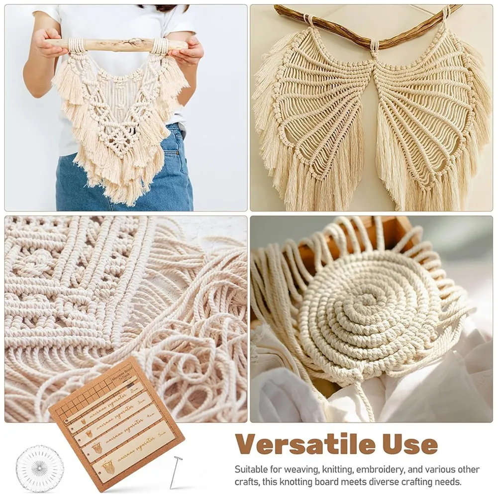 Kit de macrame DIY A06K com placa de macrame e kit de pinos Ferramentas de macrame Suprimentos de macrame