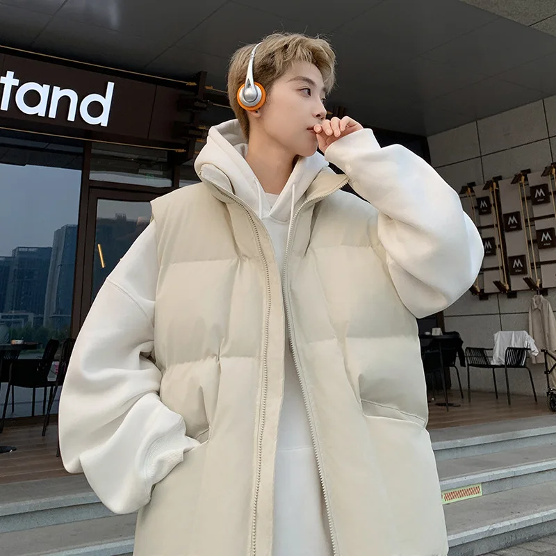 

Men's Warm Quilted Vest for Winter Thickened Sleeveless Jacket for Layering Loose Fit Padded Waistcoat Casual Outdoor Puffer