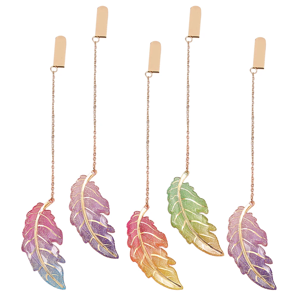 

5 Pcs Leaf Bookmark Ornaments Lover Gifts Decorative Markers Bookmarks