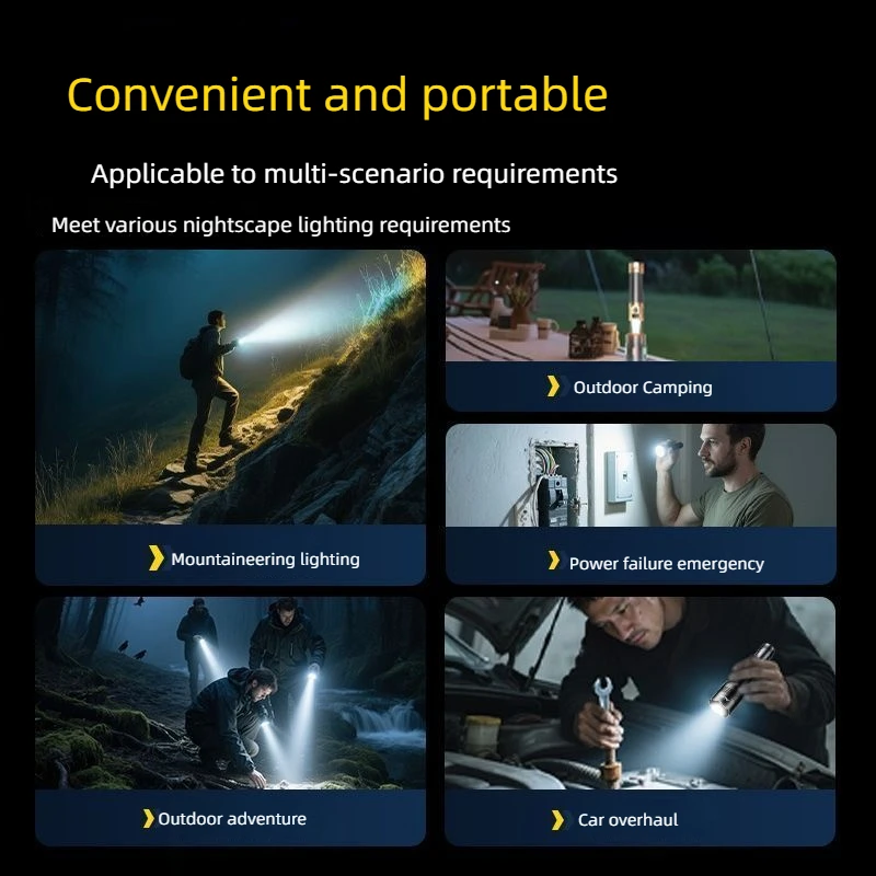 ไฟฉายบรรยากาศแบบมัลติโหมดรุ่นใหม่ ทำจากอะลูมิเนียมทั้งหมด ไฟฉายอเนกประสงค์สำหรับใช้งานกลางแจ้ง ไฟฉายแบบรวมฟังก์ชันหลากหลาย ใช้งานได้ยาวนาน เหมาะสำหรับการตั้งแคมป์