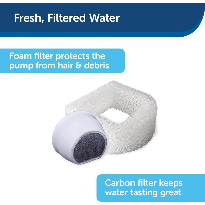 نافورة مياه من السيراميك للقطط والكلاب من PetSafe Drinkwell Pagoda، سعة 70 أونصة، تشجع الترطيب، تصميم وعاء مفتوح، أبيض