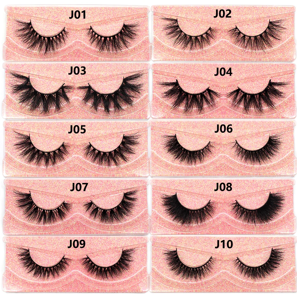 FOXESJI 3D Mink Eye Lashes Fluffy High Volume Eyelash Extension Natural Wispy Full Strip Mink False Eyelashes Bulk Lash Makeup