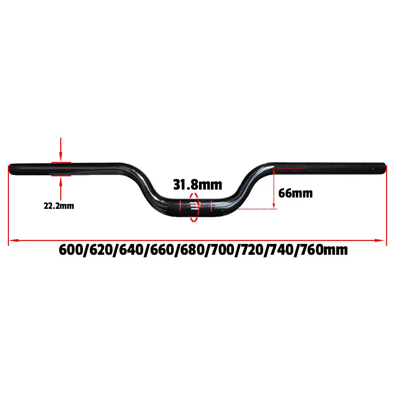 3K Vollcarbon U-förmiger MTB-Lenker 9,5 ° Backsweep 31,8mm Rise 600-760mm Breite Neue Fahrradlenker für Mountainbikes – Detail 7