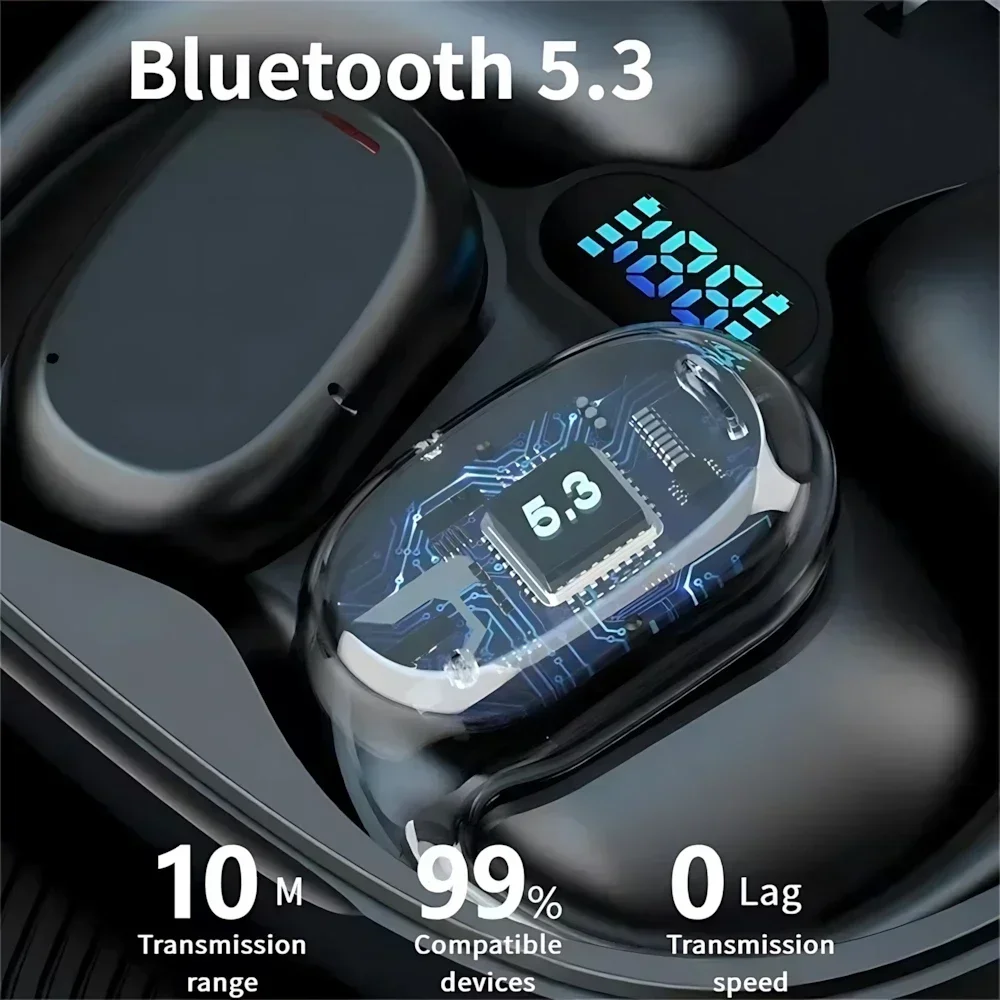 OWS Беспроводные наушники Bluetooth 5,4 Спортивные беспроводные HD-вызовы с микрофоном Наушники с шумоподавлением Водонепроницаемые наушники для телефона