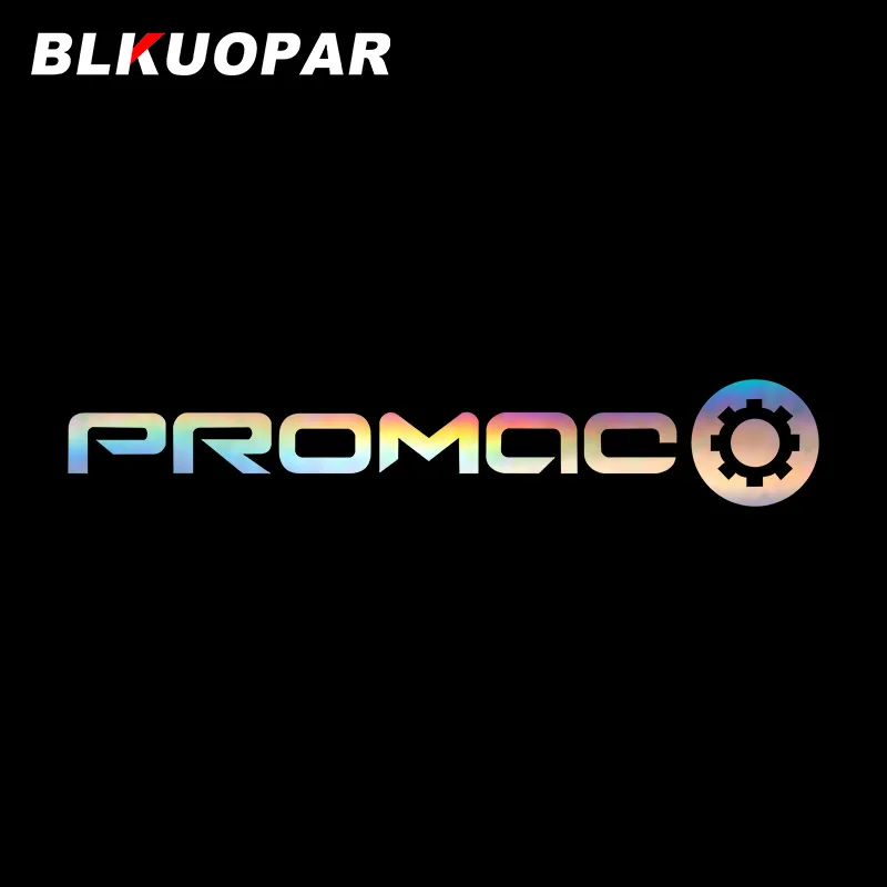 

BLKUOPAR for Promac Logo Car Stickers Creativite Laser Simple Holographic Decal Occlusion Scratch Car Windows Decoration