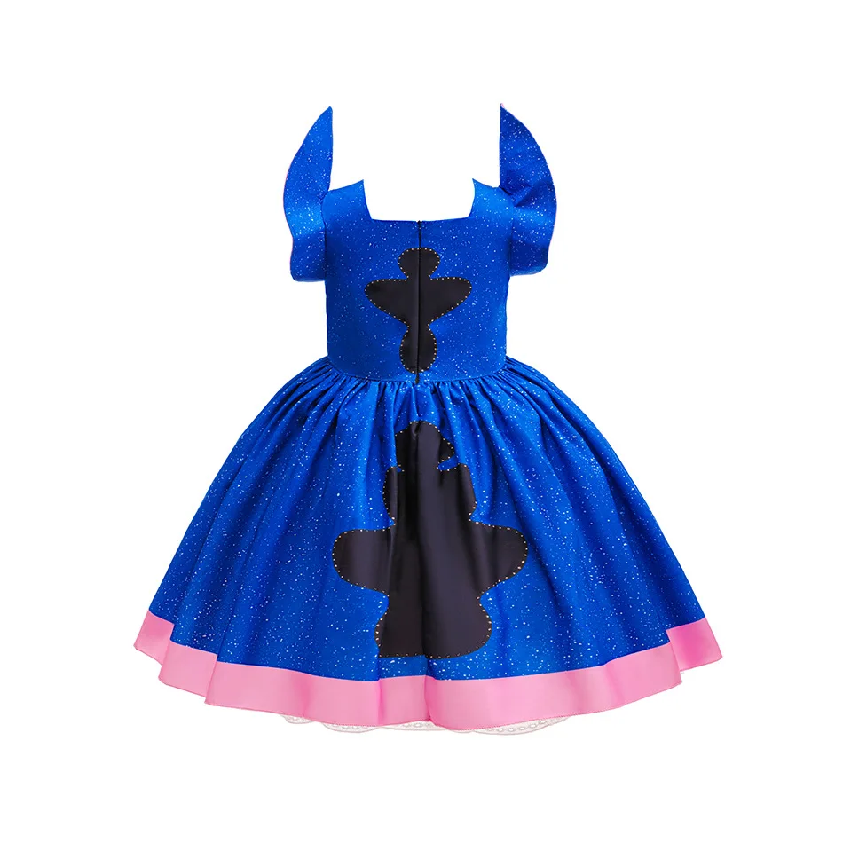 طفل ديزني فيلم غرزة لعب الأدوار زي مجموعات الكرتون لطيف فستان الأميرة مرحلة الأداء هالوين كرنفال فستان أطفال #3