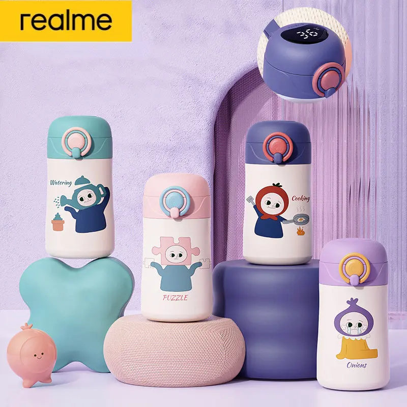 realme 316 Stainless Steel Smart Thermos Cup Display Temperature Children's Cup Portable Gift Bouncing Water Cup