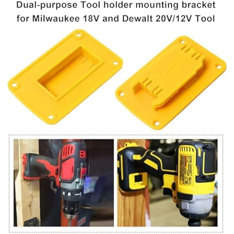 Tool Holders And Battery Holder For Dewalt 20V Wall Mount Hanger Battery Drill Tool Storage Shelf For Milwaukee M18 Easy Install