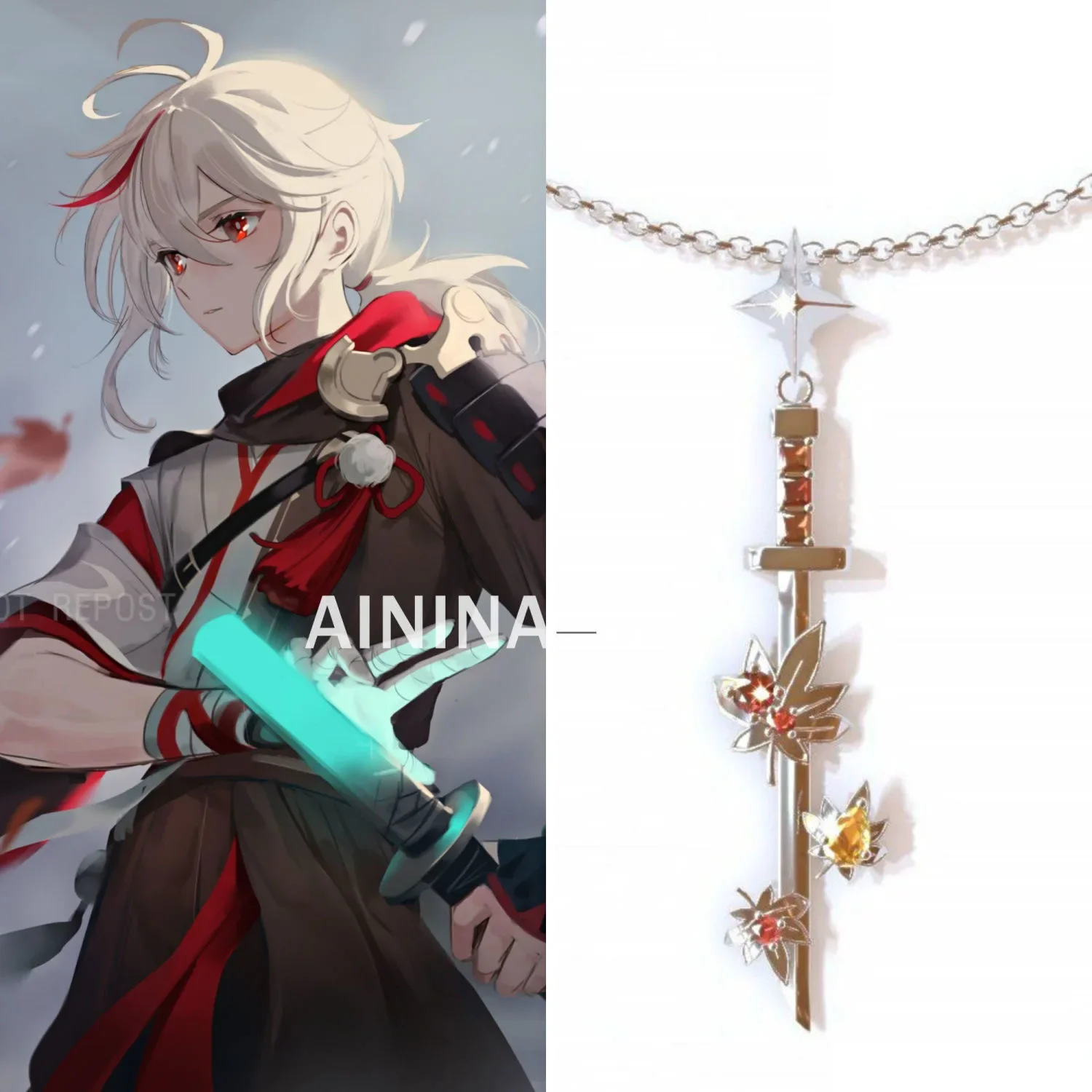 

КосплейAININA, оригинальный бог, фанатер вокруг Kaehara Manya, резное ожерелье из тонкого ореха Мона Венди, дрель, таталья, кулон