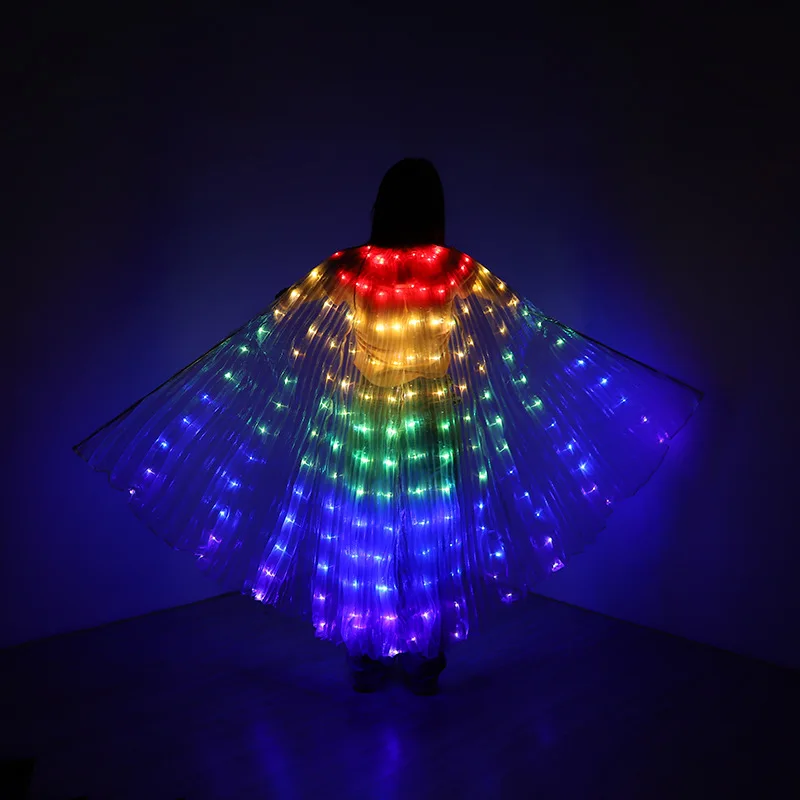 LED سلسلة عباءة 360 درجة تضيء أجنحة الفراشة المرحلة ملابس رقص البطن الهذيان ملابس الحفلات أداء مهرجان متوهجة #5