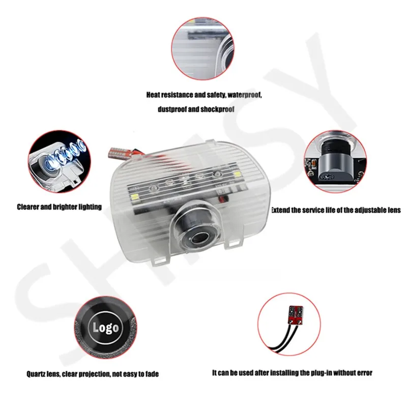 2 Stück LED-Autotür-Willkommenslicht, Ghost Shadow Courtesy Lamp Projektor Zubehör für Accord 9. und 10. Generation 2014-2022 2019 2020 2021 – Detail 4