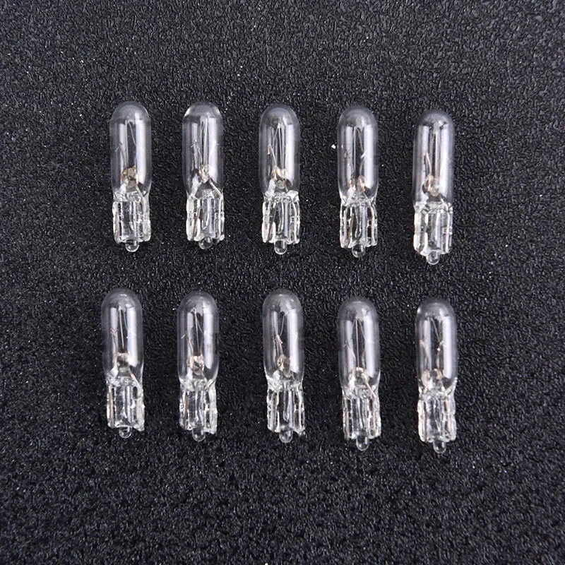 

10Pcs Durable Convenient 12V 1.2W T5 Glass Light Bulb Dashboard Instrument Panel Brake Light Bulbs Long Life