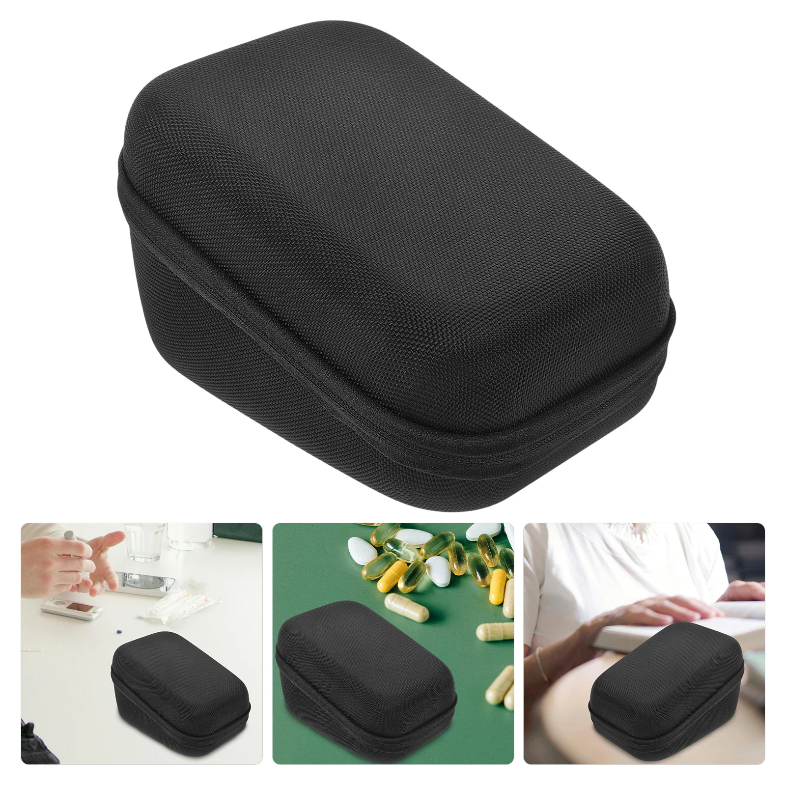 

Blood Pressure Monitor Storage Bag Spacious Universal Travel Case Multiple Layers Hard Shell Shockproof Water-Resistant