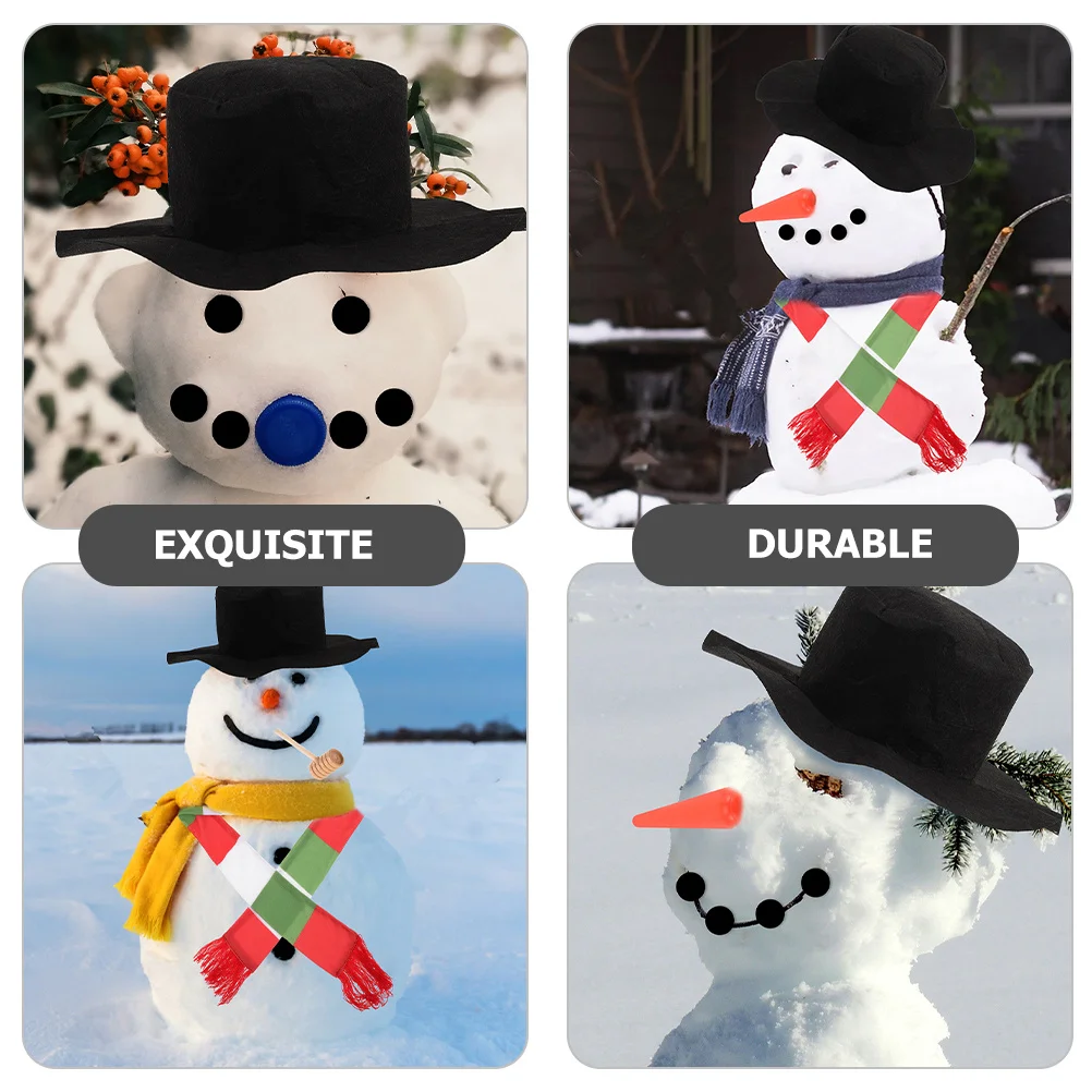 

1 set 1 Set Snowman Decoration Kit Hat Scarf Nose Eyes Buttons Dressing Props For Christmas Party Festival Home Kids Family Gift