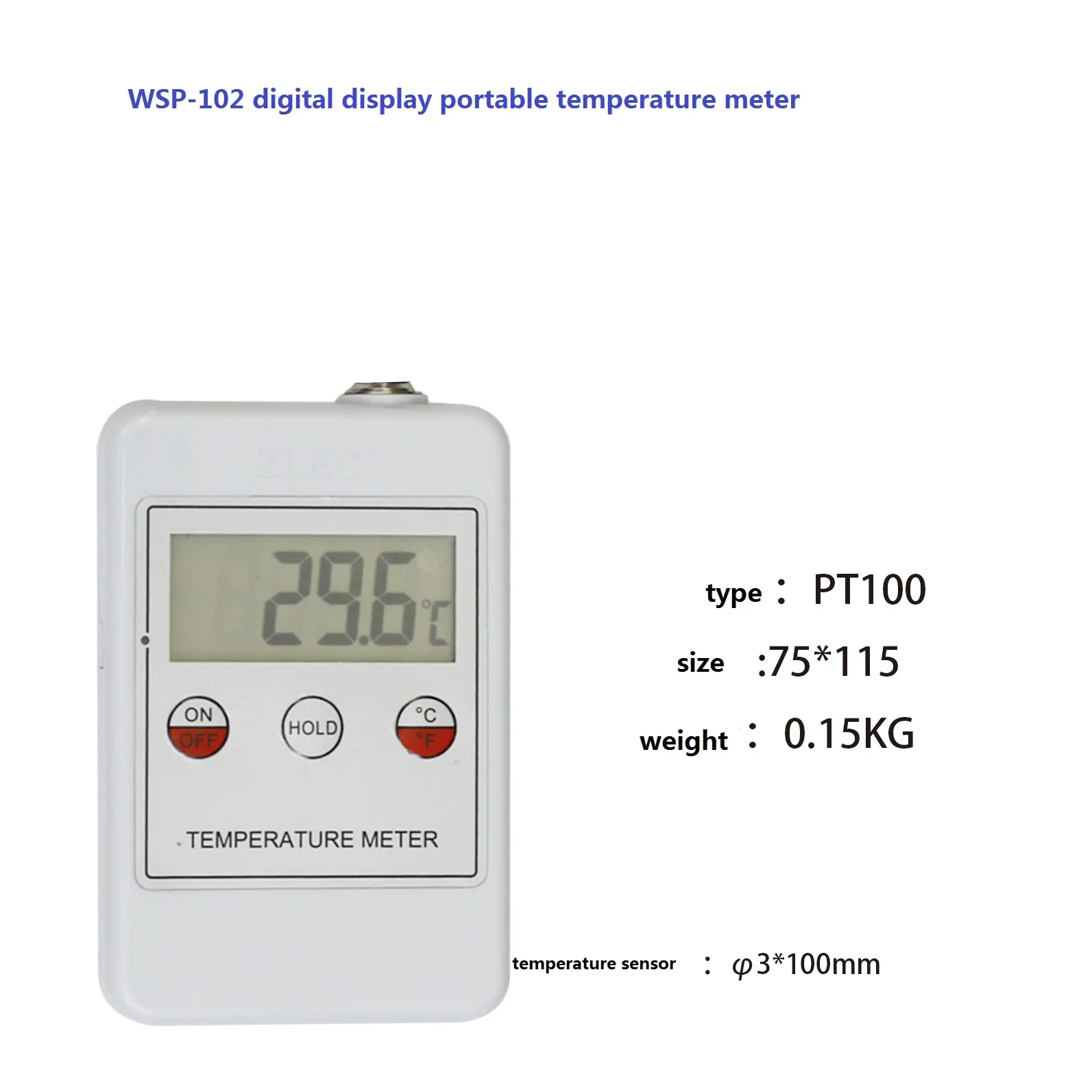 Factory direct sales handheld high precision thermocouple digital display thermometer smart PT100 thermal resistance spring wire