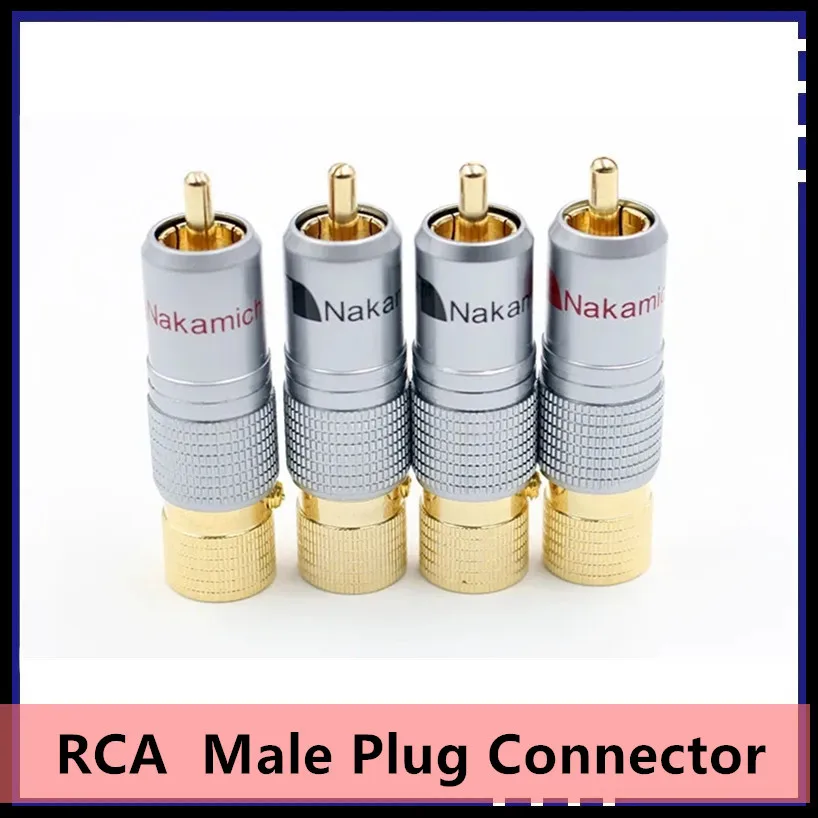 

8/20/100pcs RCA Plug Batch Speaker Terminals Audio Adapter For Soldering 10mm Gold Plated Copper Speakon Male Wire Connectors