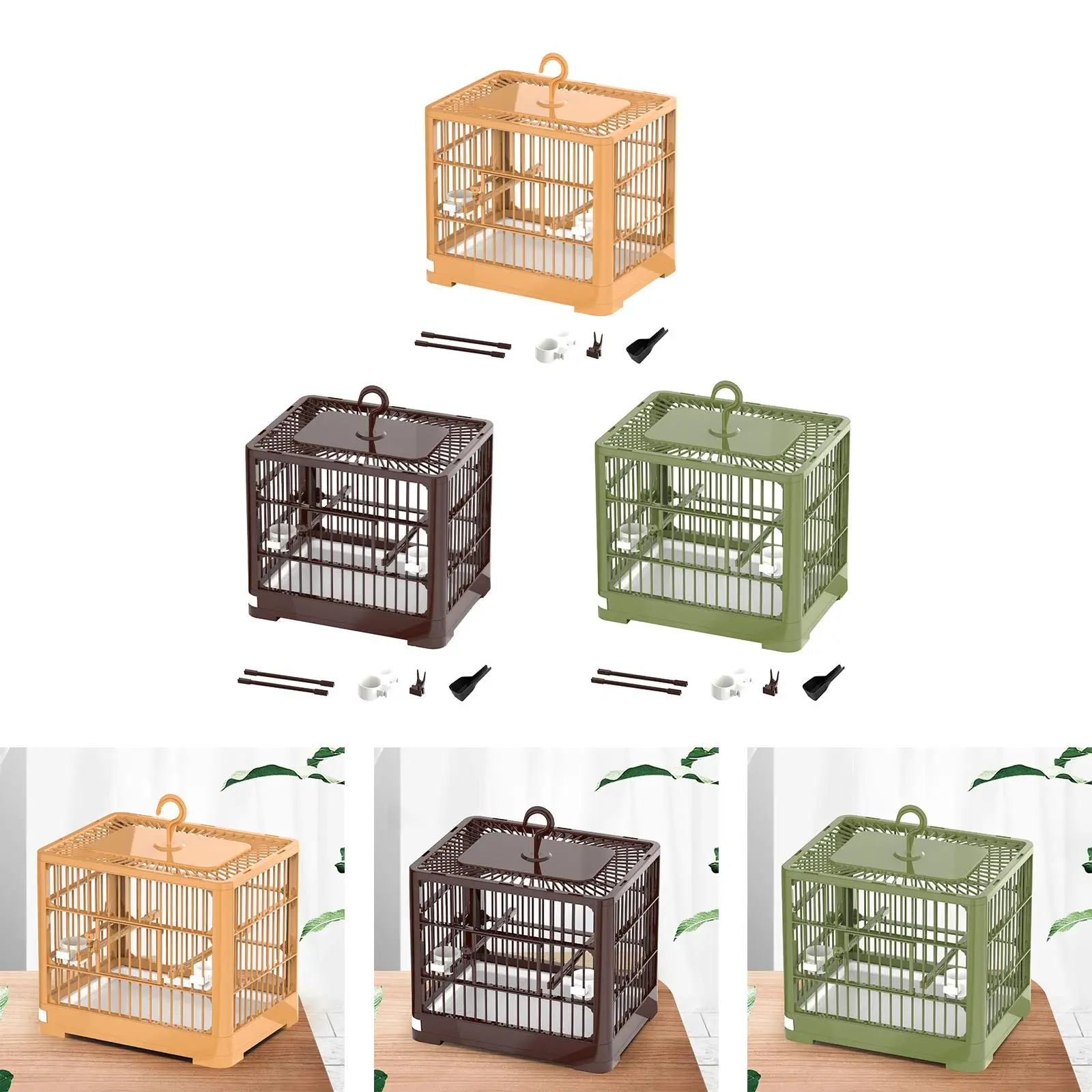 Bird Cage, Bird House, Pet Supplies with Standing Pole, Foldable Parrot Nest,