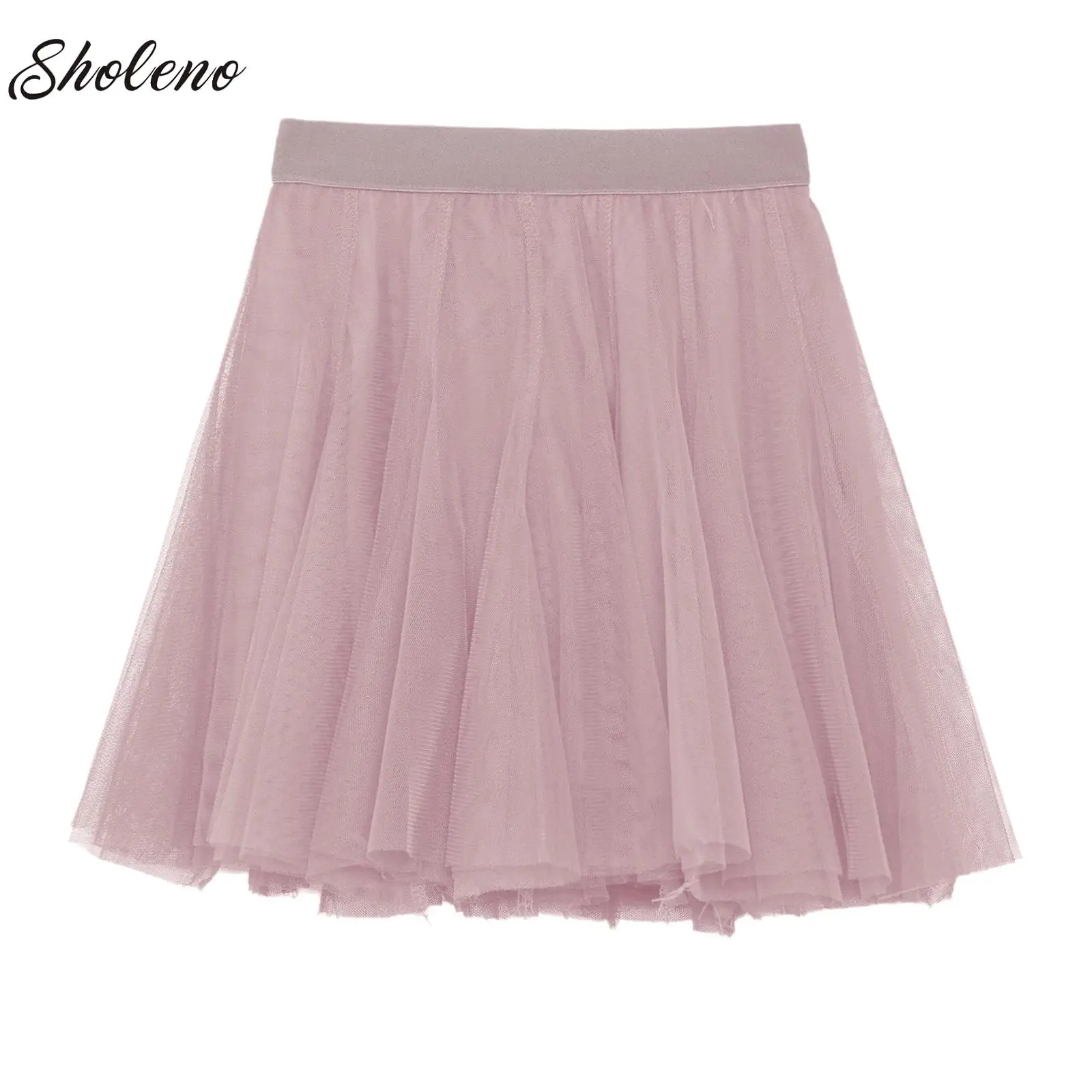 

Kids Girls Tutu Skirt High Waist Elastic Waistband Princess Ballet Dance Tulle Mesh Skirt Kids Stage Performance Costume