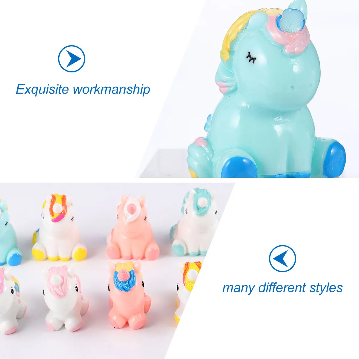 

8Pcs Unicorn Mini Moss Landscape Resin Decor Assorted Colors Miniature Fairy Garden Ornaments for Fish Tank Room