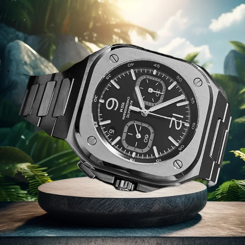 إصدار محدود من العلامة التجارية الفاخرة كوارتز مقاومة للماء بتقويم تلقائي ساعات رجالية غير آلية ساعات عمل فاخرة