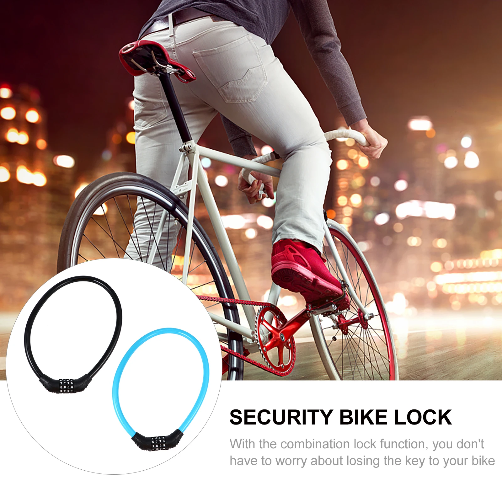 

2Pcs Bike Anti-Theft Lock Four- Password Chain Lock Durable Solution for Bicycle Motorbike Use