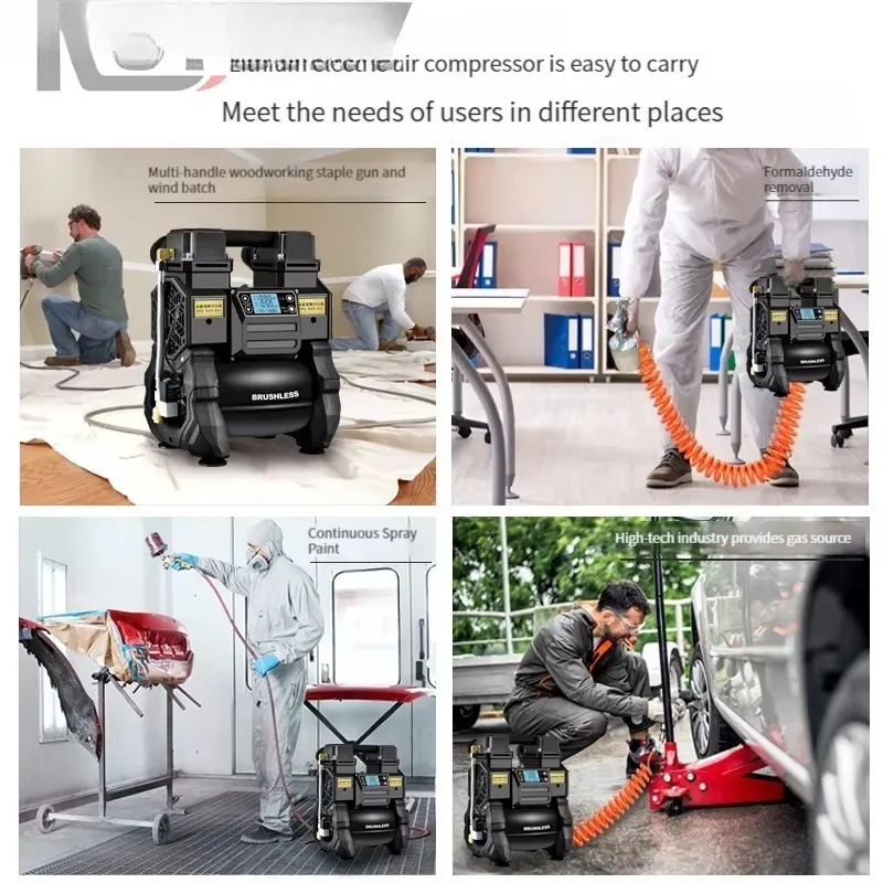 

Oil-Free Silent Industrial Air Compressor for Home Use and Woodworking, High-Pressure, New Condition Pump, 20V, 220V