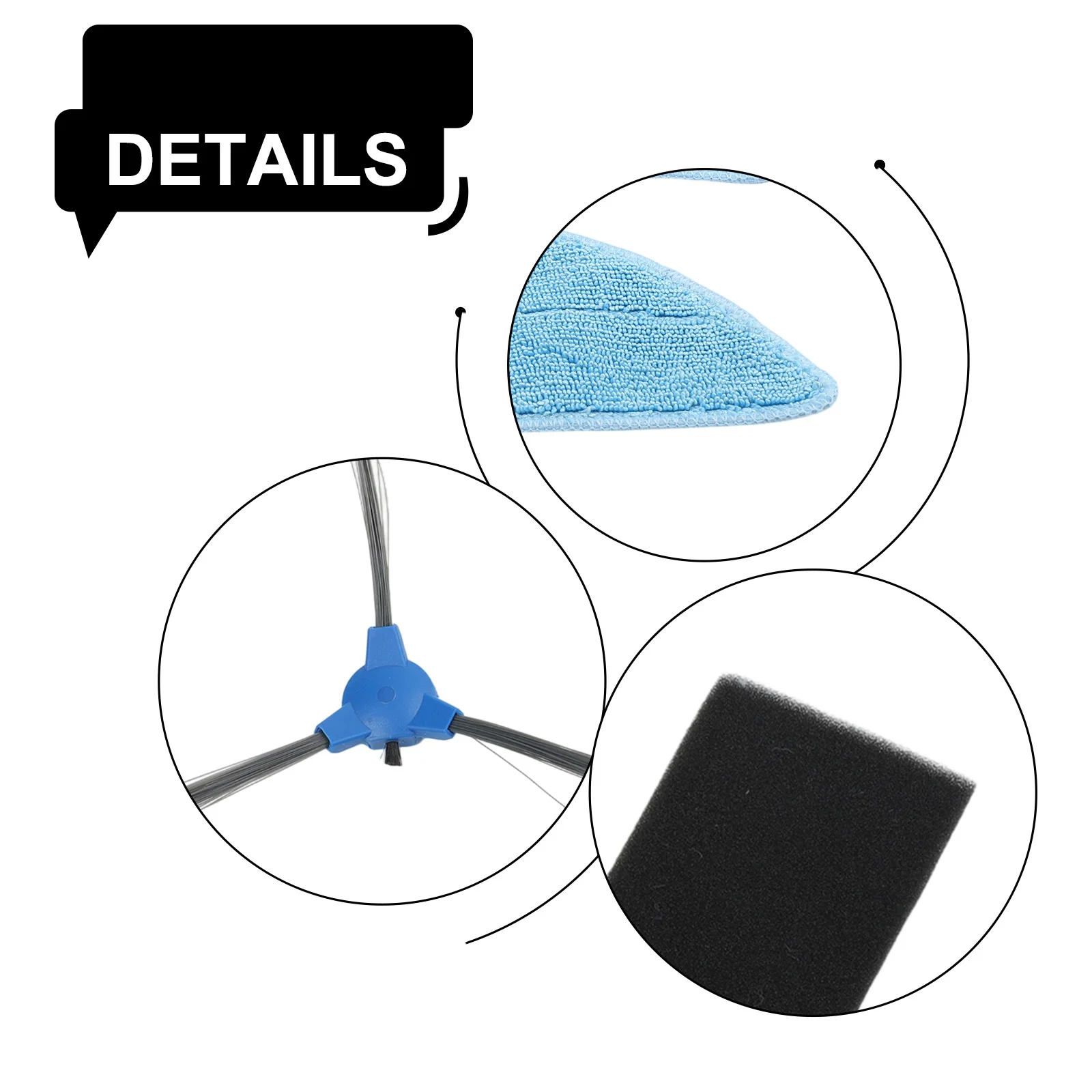Reliable Replacement Components for Cecotec For Conga for m70 ForGenesis Robot Vacuum Side Brush Filter and Mop Cloth