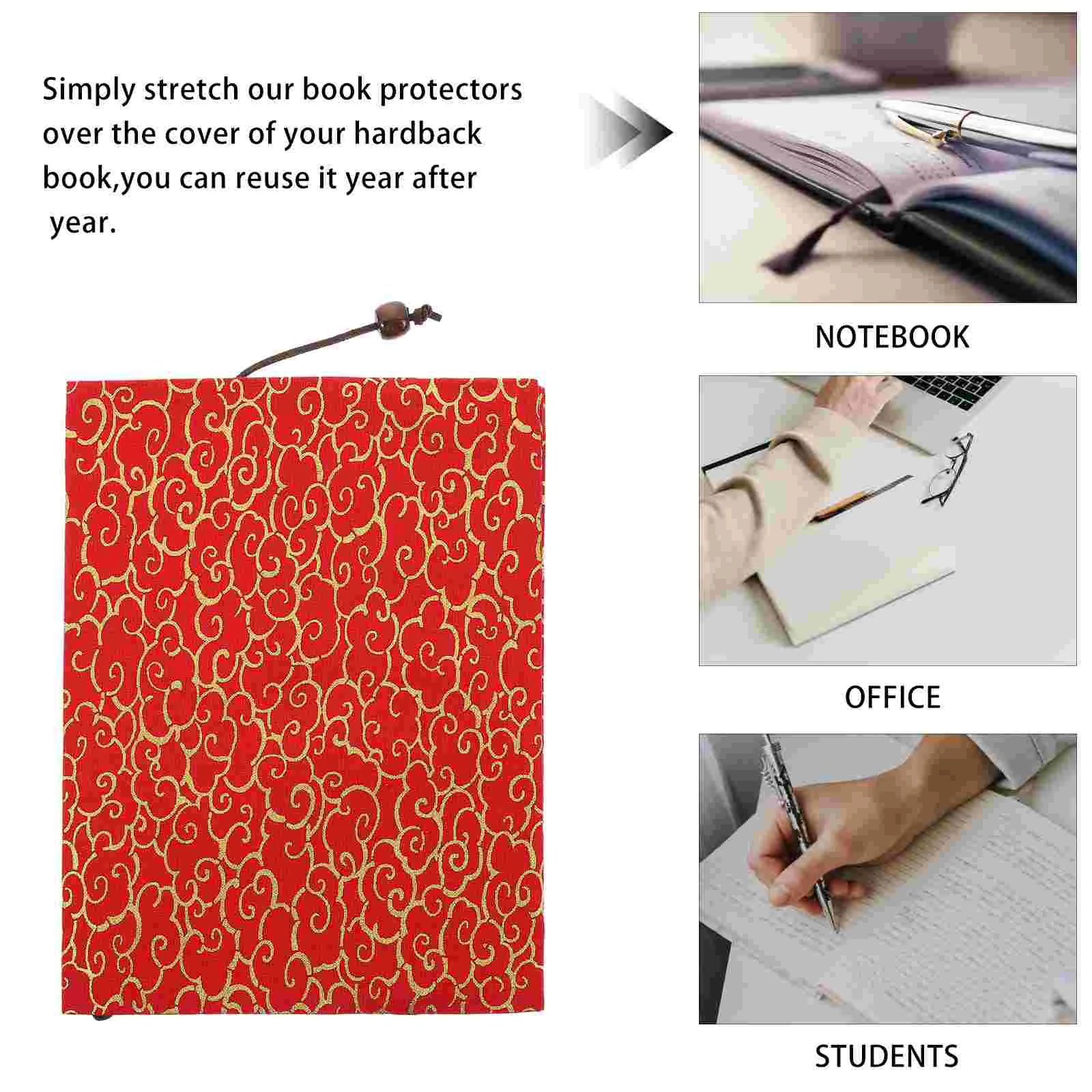 A5 Adjustable Book Cover Decorative Book Sleeve Crane Design Book Protector Hand-made Cloth Book Cover  Hand Account Book