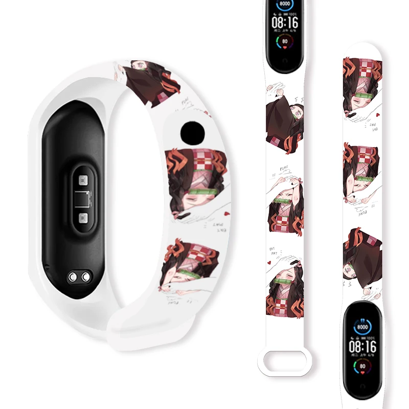 Anime Ghost Slayer Printed Strap for Xiaomi Mi Band 7 6 5 4 3 Watchband Sport Wristband Replaceable Bracelet for Accessories