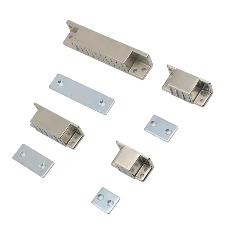 （4pcs）Strong Magnetic Lock Square Zinc Alloy Suitable For Industrial Electrical Equipment Door Magnetic Attraction Cabinet