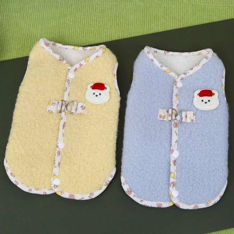 

Warm Dog Winter Clothes Fleece Sleeveless Clothing Blue Yellow Coat Jacket For Small Dogs Chihuahua Yorkie Puppy Vest Jacket XXL