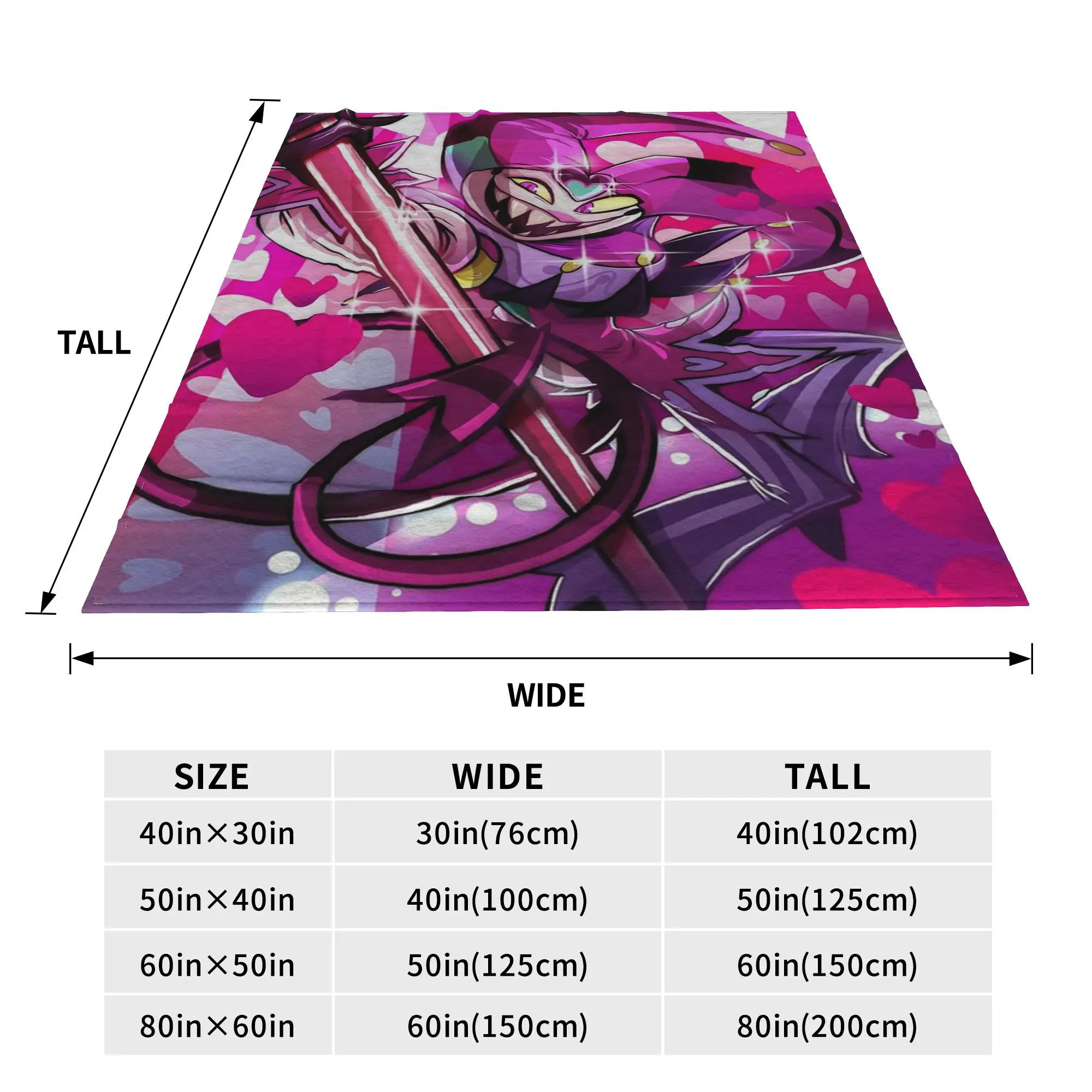 Fizzaroli Helluva Boss Animated Horror Musical Blanket Lightweight Flannel Sofa Throw Blanket for Couch Throws Bedspread Quilt