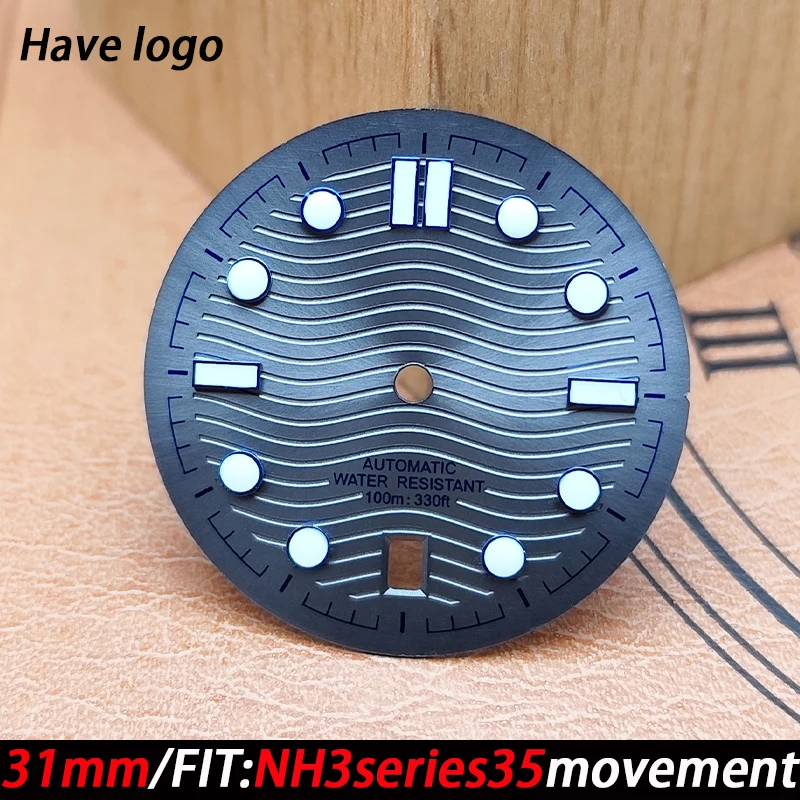 ملحقات قرص الساعة 31 ملم قرص مضيء عالي الجودة لسلسلة NH3 35 قطع غيار ساعة الحركة