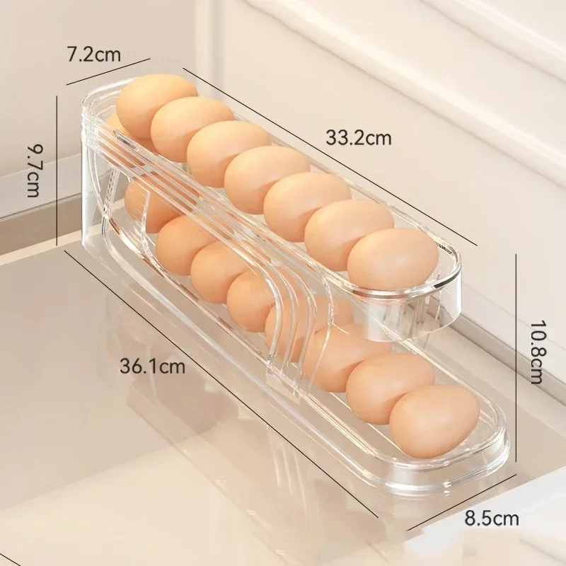 Bilayer Nevera Caja de almacenamiento de huevo Automático Rolling Huevos Ratería Estilo de escalera Estilo de huevos de huevos de huevos de huevos