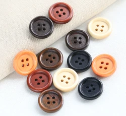 50pcs Size:10mm-25mm Natural Wooden Buttons 4-hole for Clothing Decoration Wood Button Sewing Accessories (SS-922)