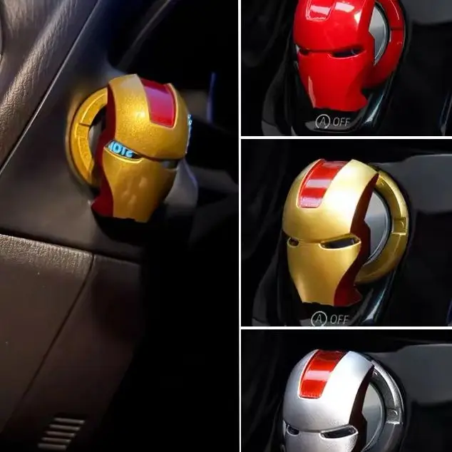 Car Protective Cover Decorative Sticker Animation Ignition Switch Button Protector for Vehicle
