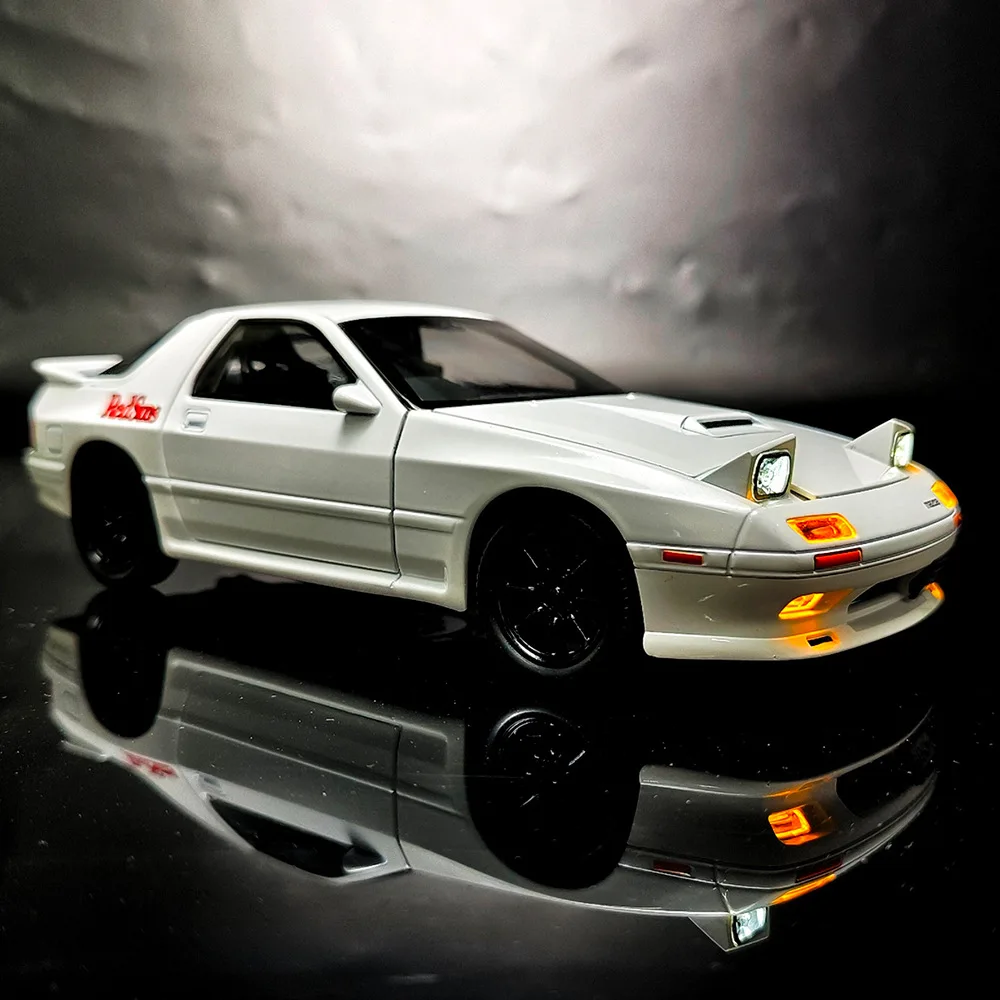 1:24 INITIAL D Mazda RX7 RX-7 FC Supercar Alloy Car Diecasts & Toy Vehicles Car Model Sound and light Car Toys For Kids Gifts